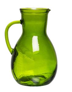 RECYCLED GLASS JUG H25cm-GREEN