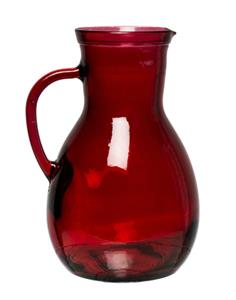 RECYCLED GLASS JUG H25cm-RED