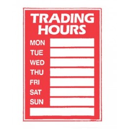 TRADING HOURS SIGN